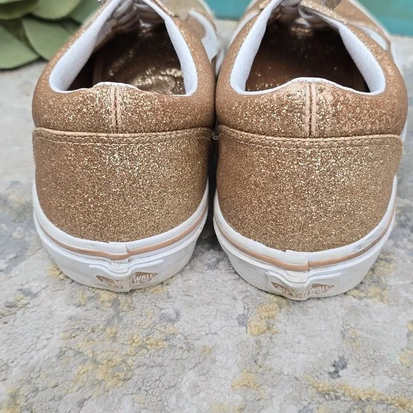 Vans Juniors Glitter Gold Old Skool Sneakers - Picture 6 of 11